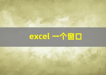 excel 一个窗口